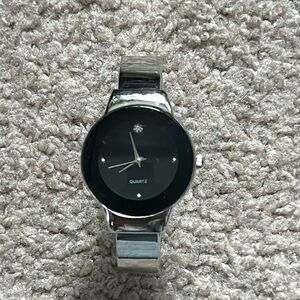 Time Studio women’s‎ vintage bracelet watch black/silver with diamond feature